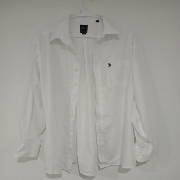 U.S Polo Assn White Shirt Wrinkle free men's Long Sleeve button Shirt Size XL. - Picture 8 of 14